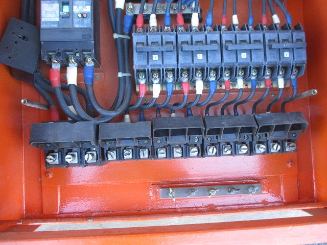 仮設用キャビネット 動力分電盤125A 鉄製 オレンジ(ジャンク品) GB-123EA他