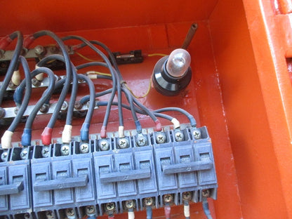 仮設用キャビネット 動力分電盤125A 鉄製 オレンジ(ジャンク品) GB-123EA他