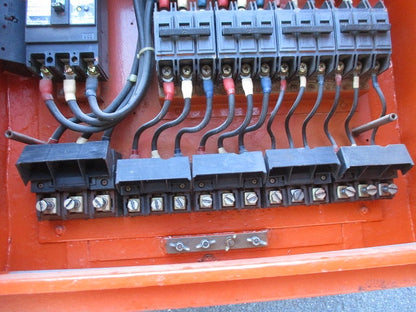 仮設用キャビネット 動力分電盤125A 鉄製 オレンジ(ジャンク品) GB-123EA他