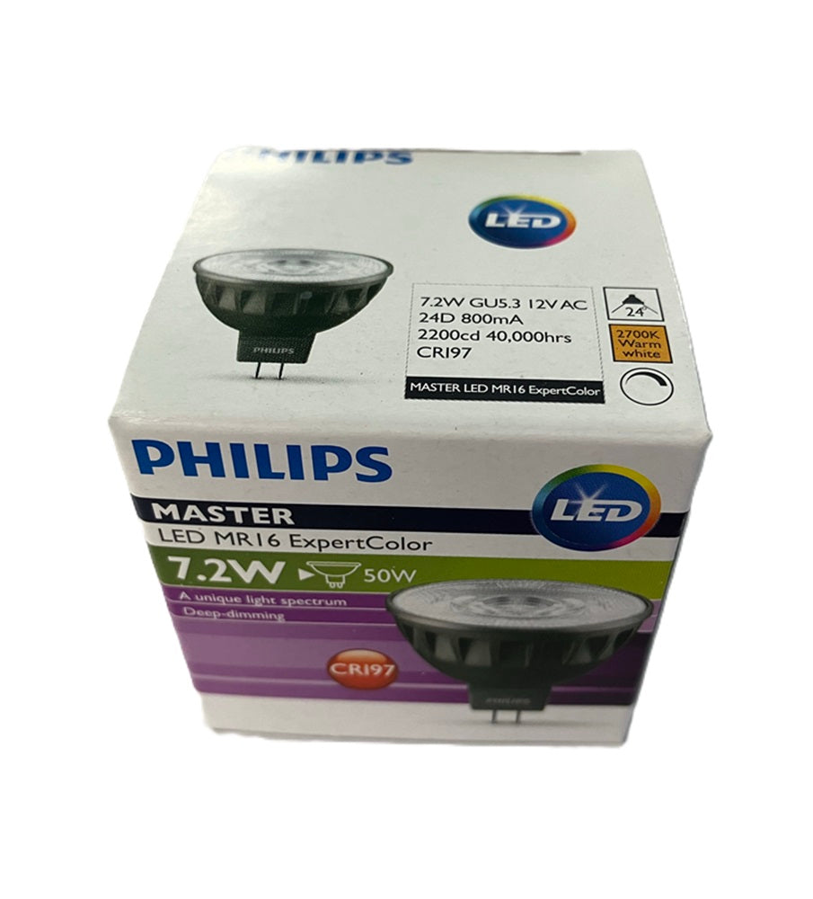 マスターLEDスポット/ エキスパートカラー 7.2-50W 927 10D EZ10 MAS LED MR16