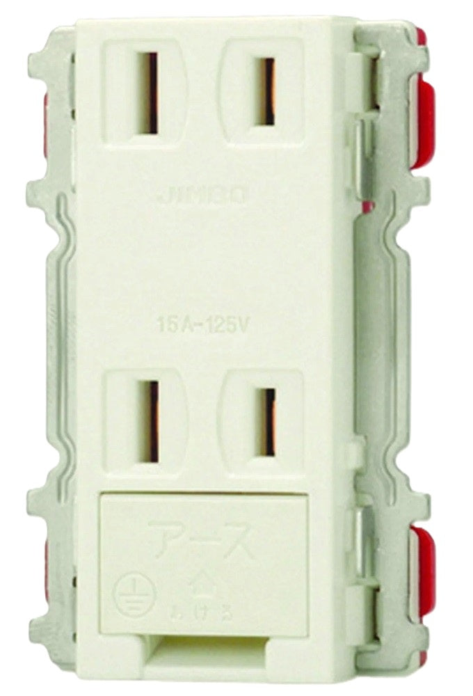 埋込アースターミナル付ダブルコンセント ピュアホワイト JEC-BN-55EKPW