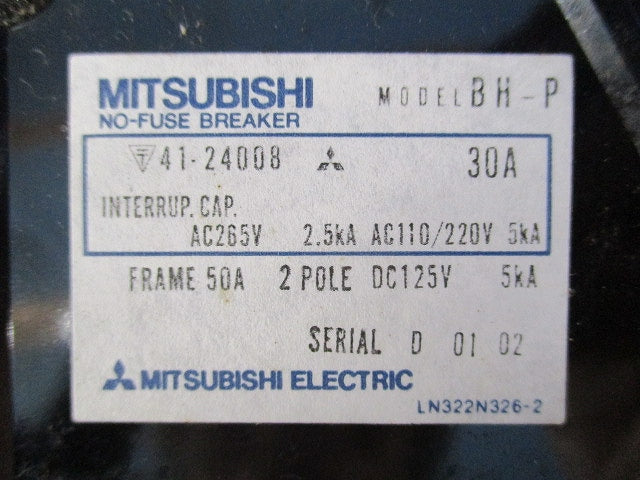 ノーヒューズブレーカ 2P30A(キズ･汚れ有) BH-P