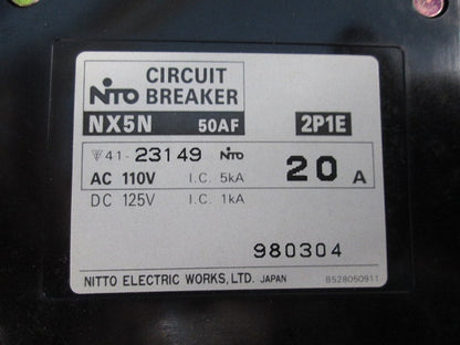 サーキットブレーカー2P1E20A(3個入) NX5N
