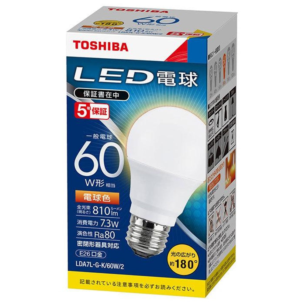 LED電球 電球色 LDA7L-G-K/60W/2