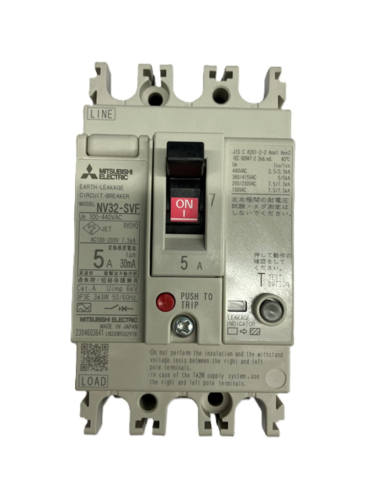 漏電ブレーカー 100-440VAC NV32-SVF3P5A30mA
