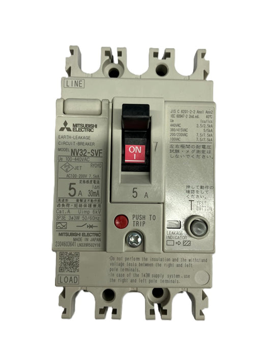 漏電ブレーカー 100-440VAC NV32-SVF3P5A30mA