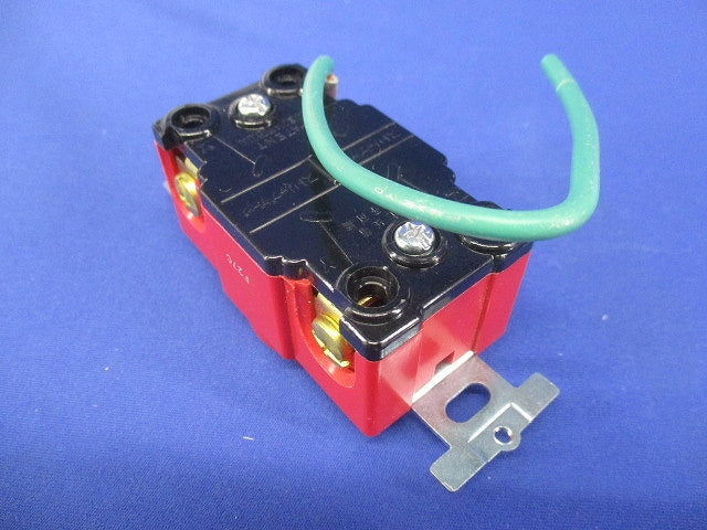 医療施設用 接地引掛埋込コンセント(接地リード線付) 赤 3P 定格30A 250V 3M端子 MH2879R-1