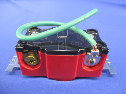 医療施設用 接地引掛埋込コンセント(接地リード線付) 赤 3P 定格30A 250V 3M端子 MH2879R-1