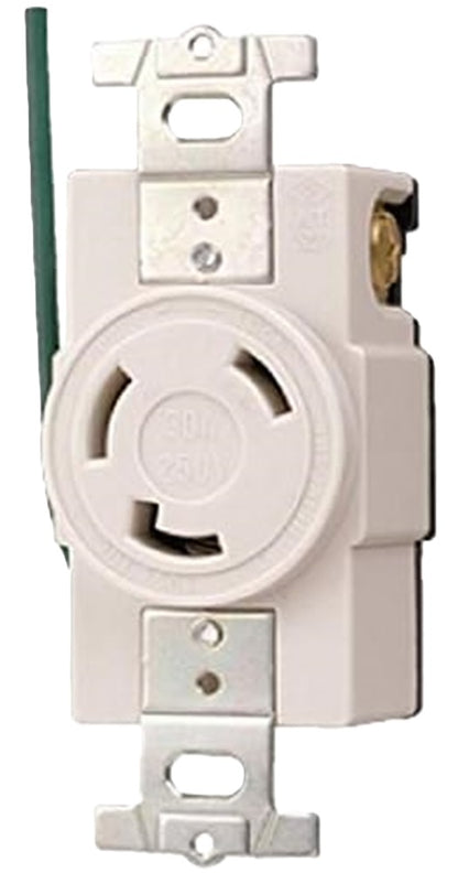 医療施設用配線器具 引掛埋込コンセント 接地リード線付 商用電源回路用 白 接地2P 30A MH2878WW-1