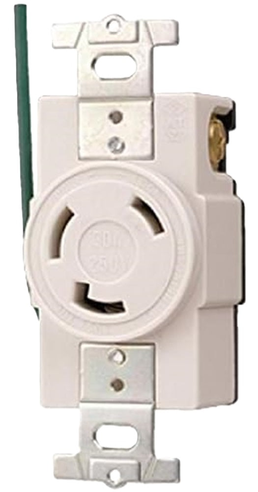 医療施設用配線器具 引掛埋込コンセント 接地リード線付 商用電源回路用 白 接地2P 30A MH2878WW-1