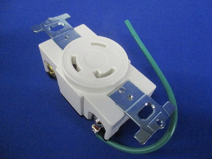 医療施設用配線器具 引掛埋込コンセント 接地リード線付 商用電源回路用 白 接地2P 30A MH2878WW-1