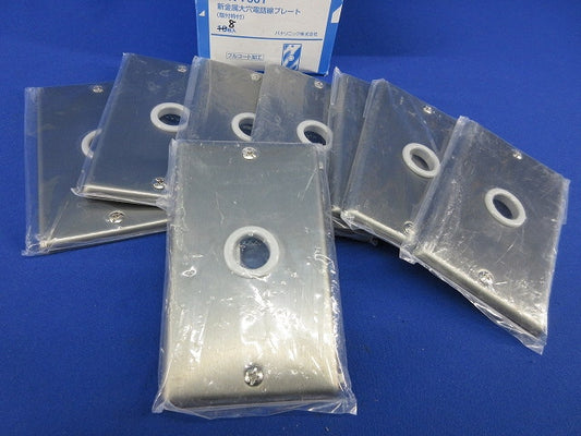 新金属大穴電話線プレート(取付枠付)(8枚入) WN7561