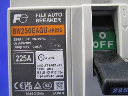 汎用一般配線用オートブレーカ3P225A(キズ・汚れ有) BW250EAGU-3P225