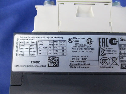 非可逆形電磁接触器 LC1D126BD