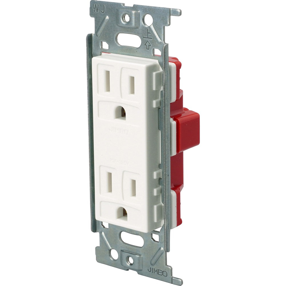 埋込接地ダブルコンセント 2PE 15A 125V ピュアホワイト JEC-BN-55G-PW