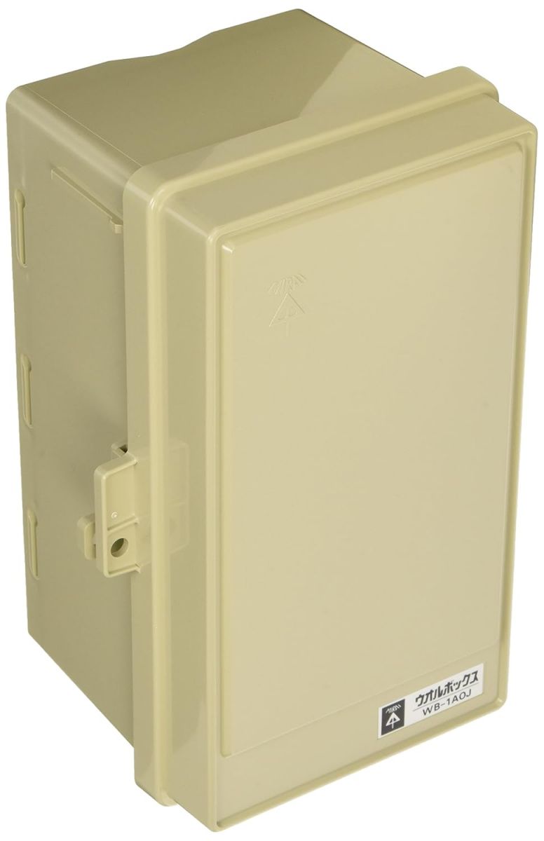 ウオルボックス プラスチック製防雨スイッチボックス ベージュ色 屋根無〈タテ型〉 WB-1AOJ