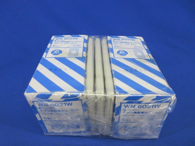 モダン角型埋込コンセントプレート(13枚入)(ミルキーホワイト) WN6021