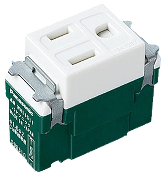 埋込扉付接地コンセント 送り端子付 ホワイト WN11511SW