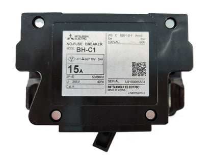 ノーヒューズ遮断器 分電盤用 2P1E AC100V 15A BH-C12P1E15A