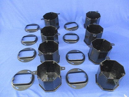 塗装八角コンクリートボックス・スイッチカバーセット(8セット入)(キズ・汚れ有) DS3690B他