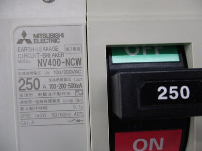 単３中性線欠相保護付漏電遮断器 3P3E250A NV400-NCW