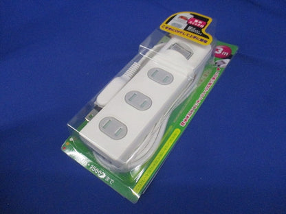 扉付タップ コンセント 延長コード 安全 4個口 3ｍ 125V 15A 集中スイッチ WBS-T4030B(W)