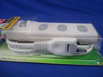 扉付タップ コンセント 延長コード 安全 4個口 3ｍ 125V 15A 集中スイッチ WBS-T4030B(W)