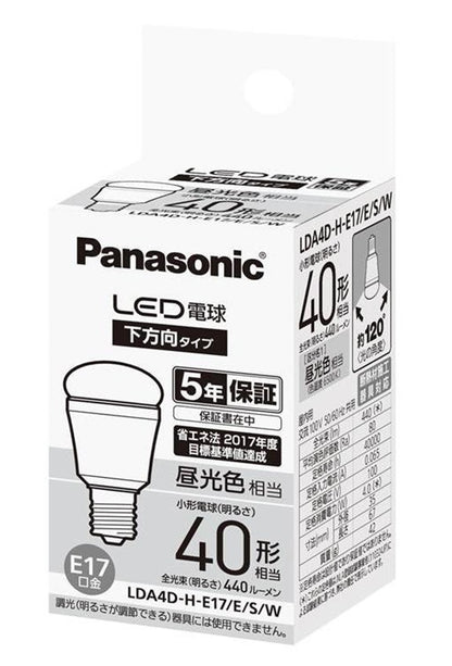 LED電球 E17口金 6500K 昼光色 LDA4D-H-E17/E/S/W