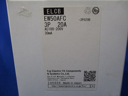 サーキットブレーカ3P20A EW50AFC