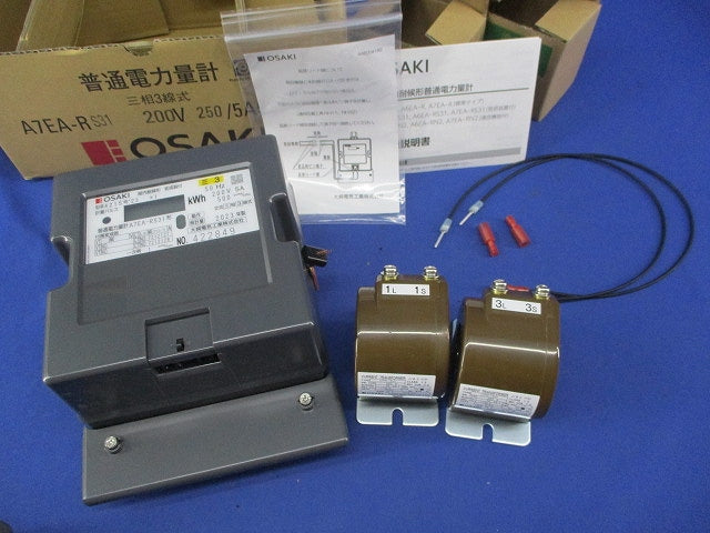 屋内耐候形 電子式電力量計200V5A 変成器付(1セット入) A7EA-RS31形+ CPR-15W