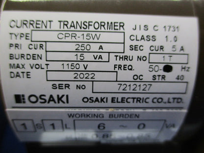 屋内耐候形 電子式電力量計200V5A 変成器付(1セット入) A7EA-RS31形+ CPR-15W