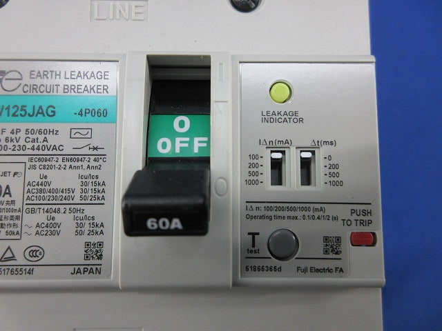 配線用漏電遮断器3P125A EW125JAG