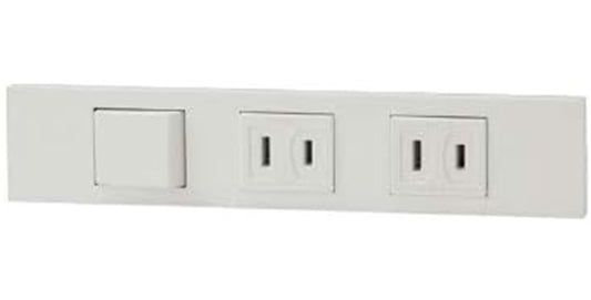 NKシリーズ 家具･機器用3路スイッチ+コンセント+コンセントセット(什器用) ピュアホワイト KAG-3542