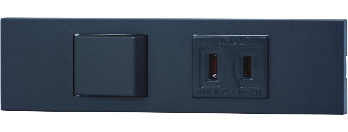 KAGラインアップ 3路スイッチ+コンセントセット ソフトブラック(SB) KAG-2514