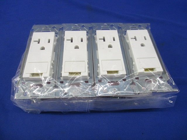 埋込アースターミナル付コンセント(8個入)(ピュアホワイト)(キズ・汚れ有) JEC-BN-LIGE