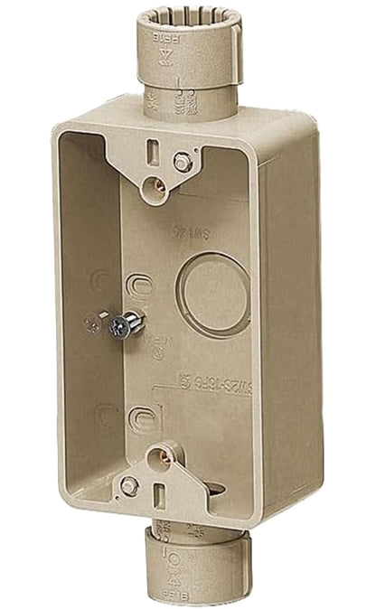 露出スイッチボックス(Gタイプ・1ヶ用・2方出)PF管16用 ベージュ 20個入 SW2S-16FG-20