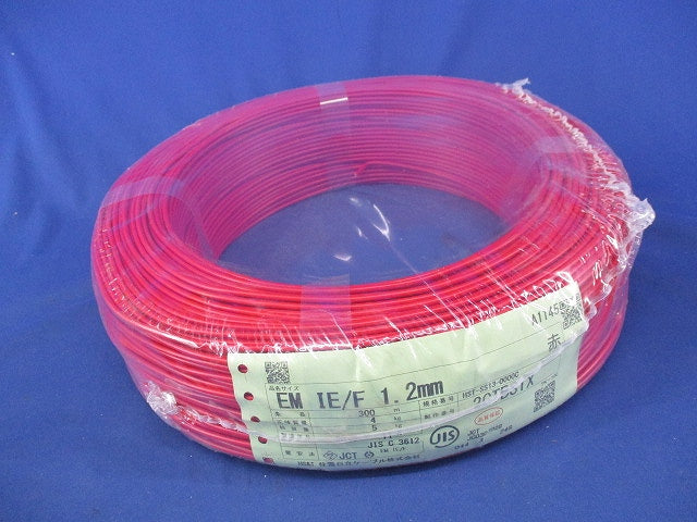 耐燃性ポリエチレン絶縁電線300m(赤)(新品未開封) EM IE/F1.2mm