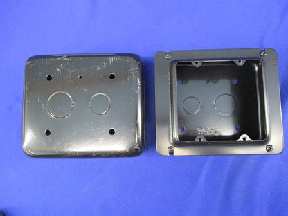 ブラックスイッチボックス2個用カバー付(2個入)(キズ・汚れ有) SB2B