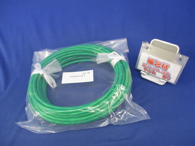 Cat6A プラグ付UTPパッチコード 15m(緑)(新品未開封) 4TPCC6A-B15B-P