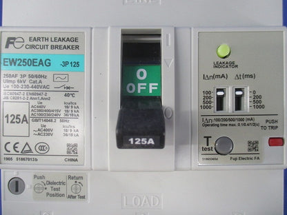 一般配線用漏電遮断器 3P125A(傷・汚れ有) EW250EAG-3P125
