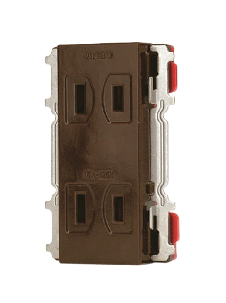 埋込ダブルコンセント カセットタイプ 2P 15A 125V チョコ JEC-BN-55K-C