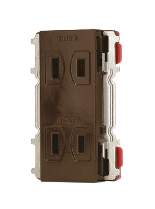 埋込ダブルコンセント カセットタイプ 2P 15A 125V チョコ JEC-BN-55K-C