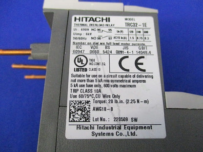標準形サーマルリレー TRC32-1E