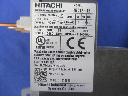 標準形サーマルリレー TRC12-1E