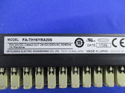 PLC I/Oユニット用ターミナルリレー FAグッズ ターミナルユニット出力用 FA-TH16YRA20S