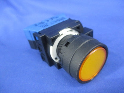 照光式押ボタンスイッチ φ22 丸平形 モメンタリ形 黄色 HW1L-M1P10Q3Y