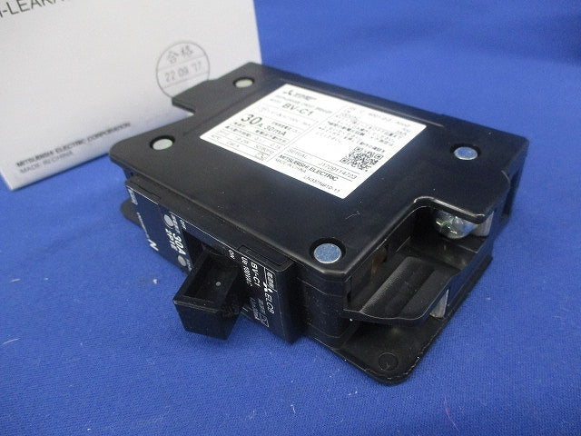 漏電遮断器 分電盤用 分岐回路用 100VAC BV-C12P1E30A30mA