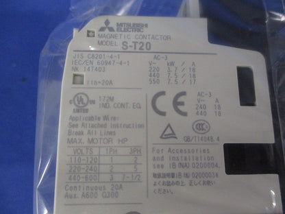 非可逆式電磁開閉器 操作電圧AC100V MSO-T20200V1.5kW6.6A