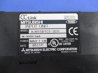 CC-Link 小形タイプリモートI/Oユニット(DC入力) AJ65SBTC1-32D
