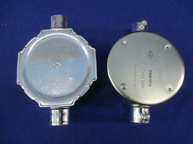 ねじなし丸型露出ボックス2方出(20個入)(キズ・汚れ有) DS66191K